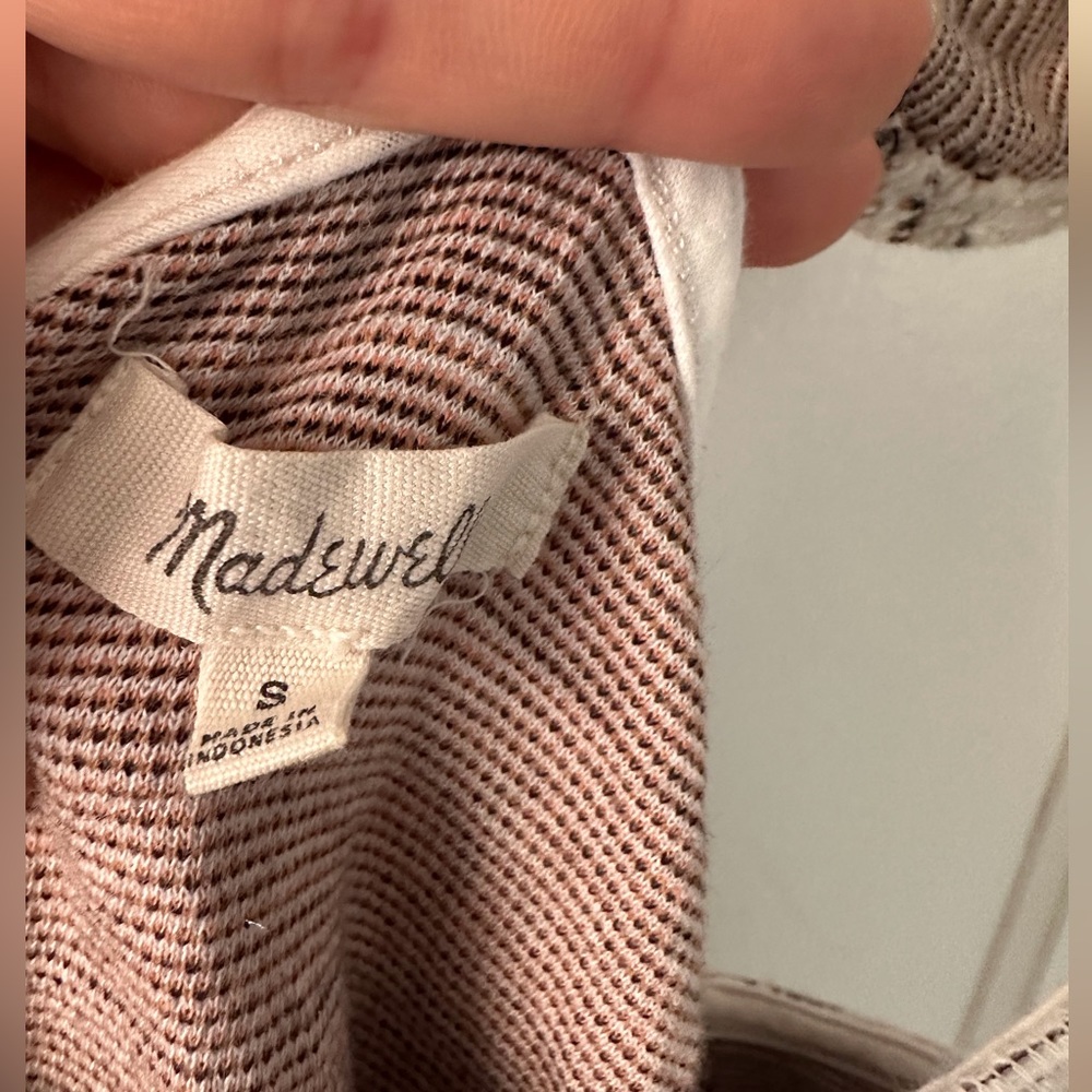 Madewell Texture Strip Ruffle Racerback Crop Tank - Picture 8 of 8